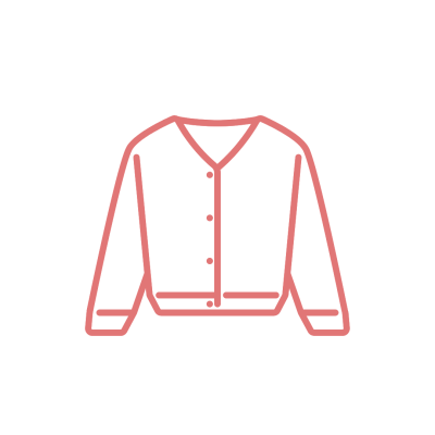 desenho de casaco com botões cor de rosa