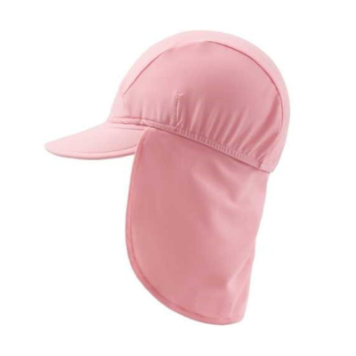 Boné de proteção rosa claro com pala e cobertura para nuca