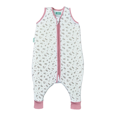 Macacão de bebé branco com flores e detalhes em rosa