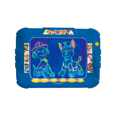 Quadro de desenho luminoso azul com personagens Paw Patrol neon