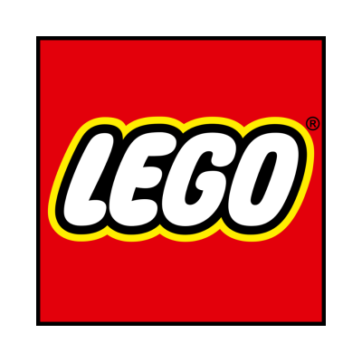 Logótipo LEGO em fundo vermelho