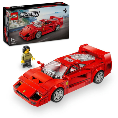 Conjunto LEGO Speed Champions Ferrari F40 com carro desportivo vermelho e mini-figura