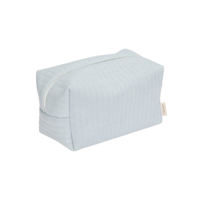 Estojo tecido azul claro retangular com fecho