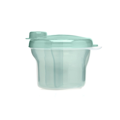 Recipiente plástico verde translúcido com tampa