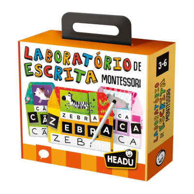 Caixa de jogo educativo Laboratório de Escrita Montessori para crianças entre 3 e 6 anos