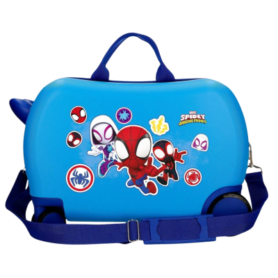 Mala de viagem infantil azul com personagens Spidey Amazing Friends