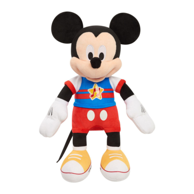 Boneco de peluche do Mickey Mouse com roupa colorida