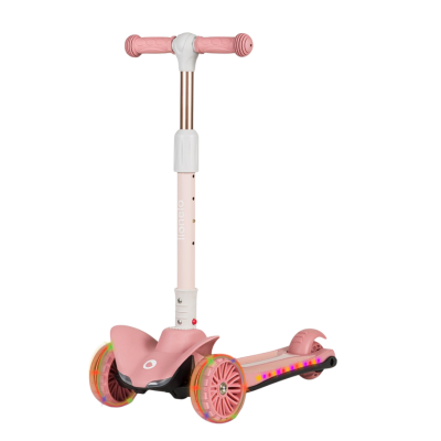 Trotinete infantil rosa com luzes nas rodas