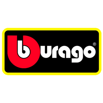 Logótipo Burago em fundo preto com borda amarela