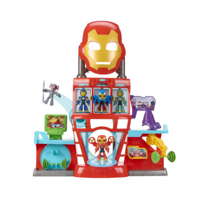 Brinquedo plástico Iron Man com figuras e acessórios coloridos