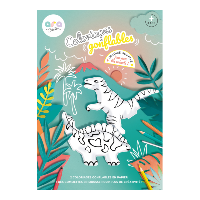 Embalaem com dinossauros para colorir insufláveis para crianças