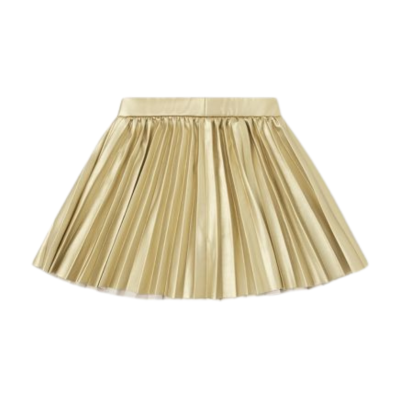 Saia plissada dourada