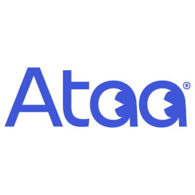 Logotipo da marca Atag em azul