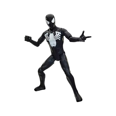 Figura de ação Homem-Aranha fato preto com aranha branca