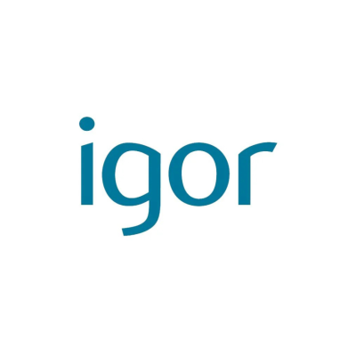 Logotipo com texto igor em azul