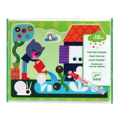 Livro para colorir mágico Djeco com marcador e ilustrações infantis coloridas