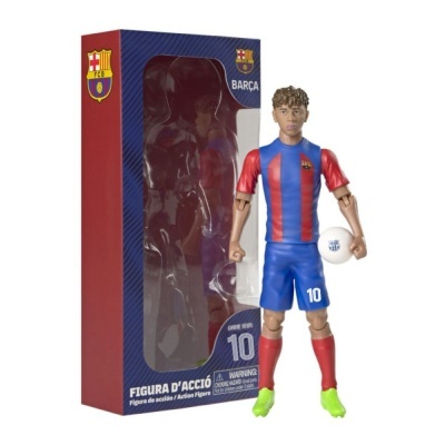 Boneco articulado FC Barcelona com camisola azul e vermelho e bola branca