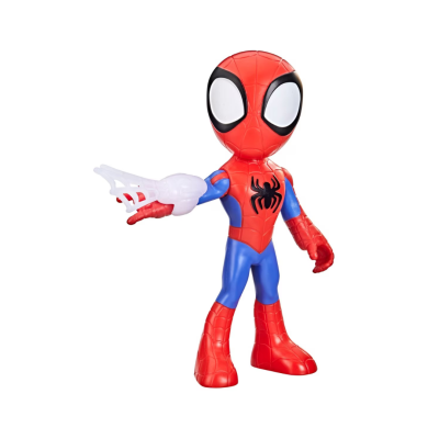 Boneco do Homem-Aranha com teia branca saindo da mão direita