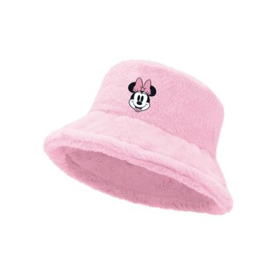 Chapéu bucket rosa com imagem da Minnie Mouse