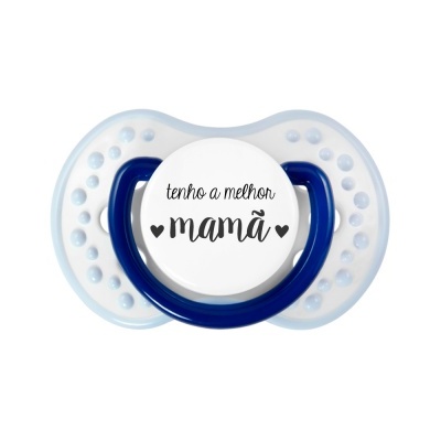 Chupeta de bebé com mensagem especial em português