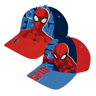 Bonés infantis com estampas do Spider-Man em vermelho e azul