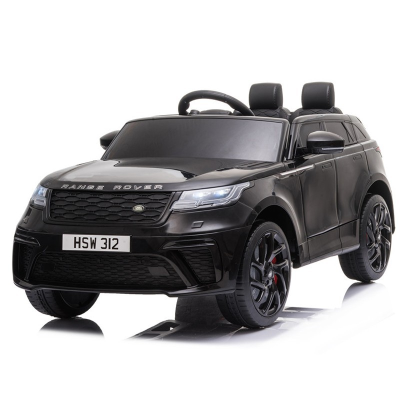 Carro elétrico infantil preto Range Rover com dois assentos