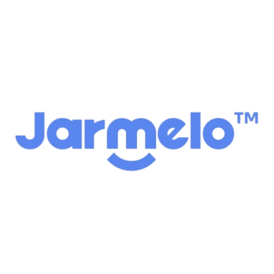 Logótipo Jarmelo™ azul com sorriso