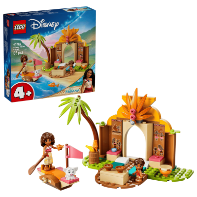 Conjunto LEGO Disney Moana com casa, barco e figuras de Moana