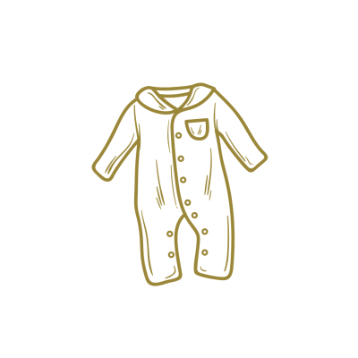 Desenho de macacão de bebé com botões e capuz