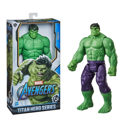 Figura de ação Hulk verde com calças roxas e embalagem Marvel Avengers