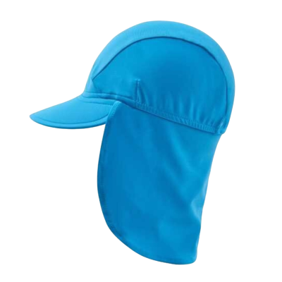 Boné azul com proteção para o pescoço