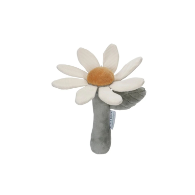 Brinquedo de peluche flor branca e cinzenta