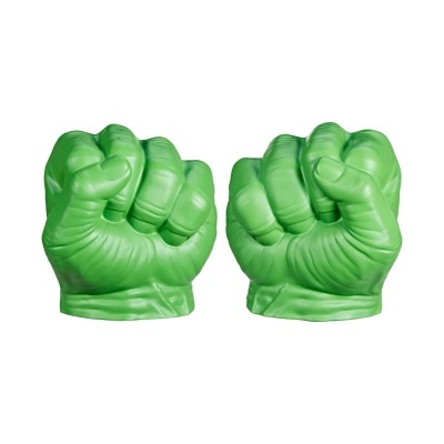 Par de luvas verdes em forma de punhos cerrados
