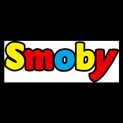 Logótipo colorido da Smoby com letras em amarelo, vermelho e azul