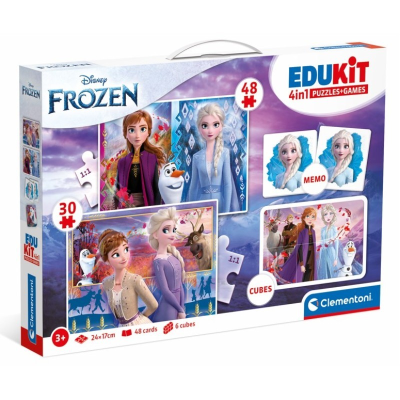 Caixa de jogo EDUKit 4 em 1 da Clementoni com 48 peças do Disney Frozen