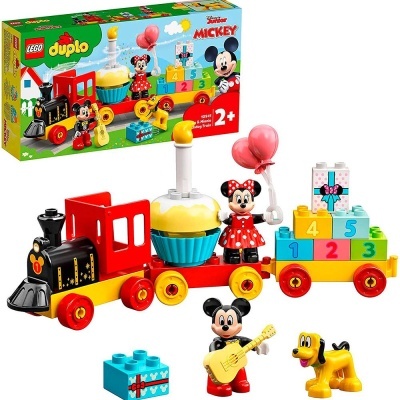 Jogo LEGO Duplo comboio Mickey e Minnie com blocos coloridos e figuras