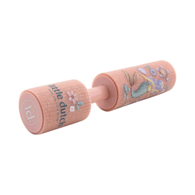 Mini rolo para massas rosa com ilustração de sereia e flores