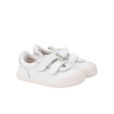 Sapatilhas infantis brancas com velcro duplo