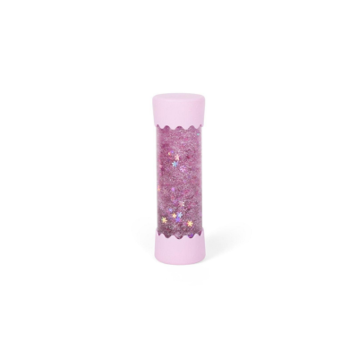 Cilindro cor-de-rosa com glitter e estrelas coloridas dentro