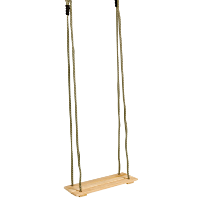 Baloiço de madeira com cordas bege