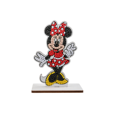 Figura decorativa da Minnie com cristais coloridos em base branca