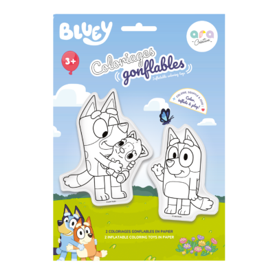 Embalagem de atividade para colorir inflável com personagens Bluey em papel