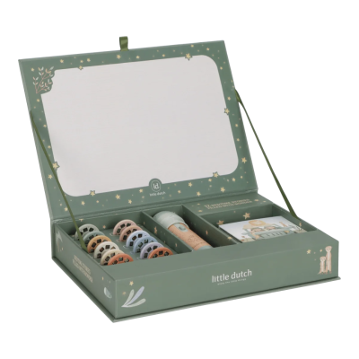Kit de histórias Little Dutch em caixa verde com estrelas e ilustrações