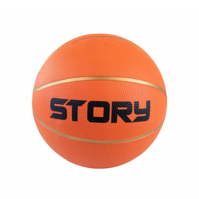 Bola de basquetebol laranja com texto STORY