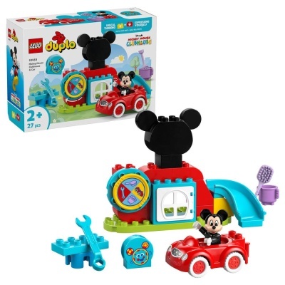 Conjunto LEGO Duplo Mickey Mouse Clubhouse com carro vermelho, escorrega azul e acessórios