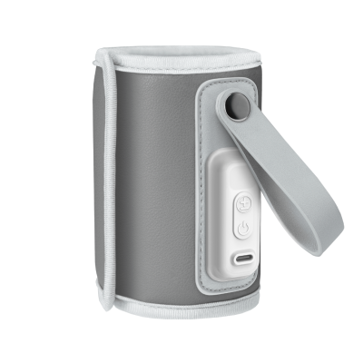 Braçadeira cinza e branca para dispositivo com botões e alça