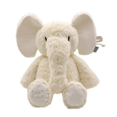 Pelucho elefante creme macio com texto lala land nas patas