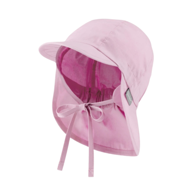 Chapéu infantil rosa claro com pala e proteção para nuca