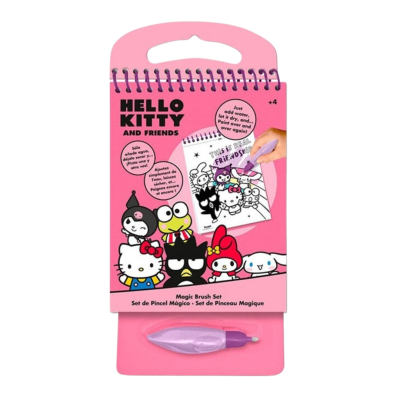 Set de Pincel Mágico Hello Kitty and Friends com estojo cor-de-rosa e pincel lilás