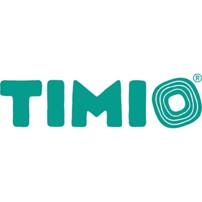 Logótipo da marca TIMI verde água com símbolo circular